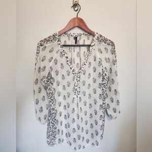 Sheer B&W Blouse